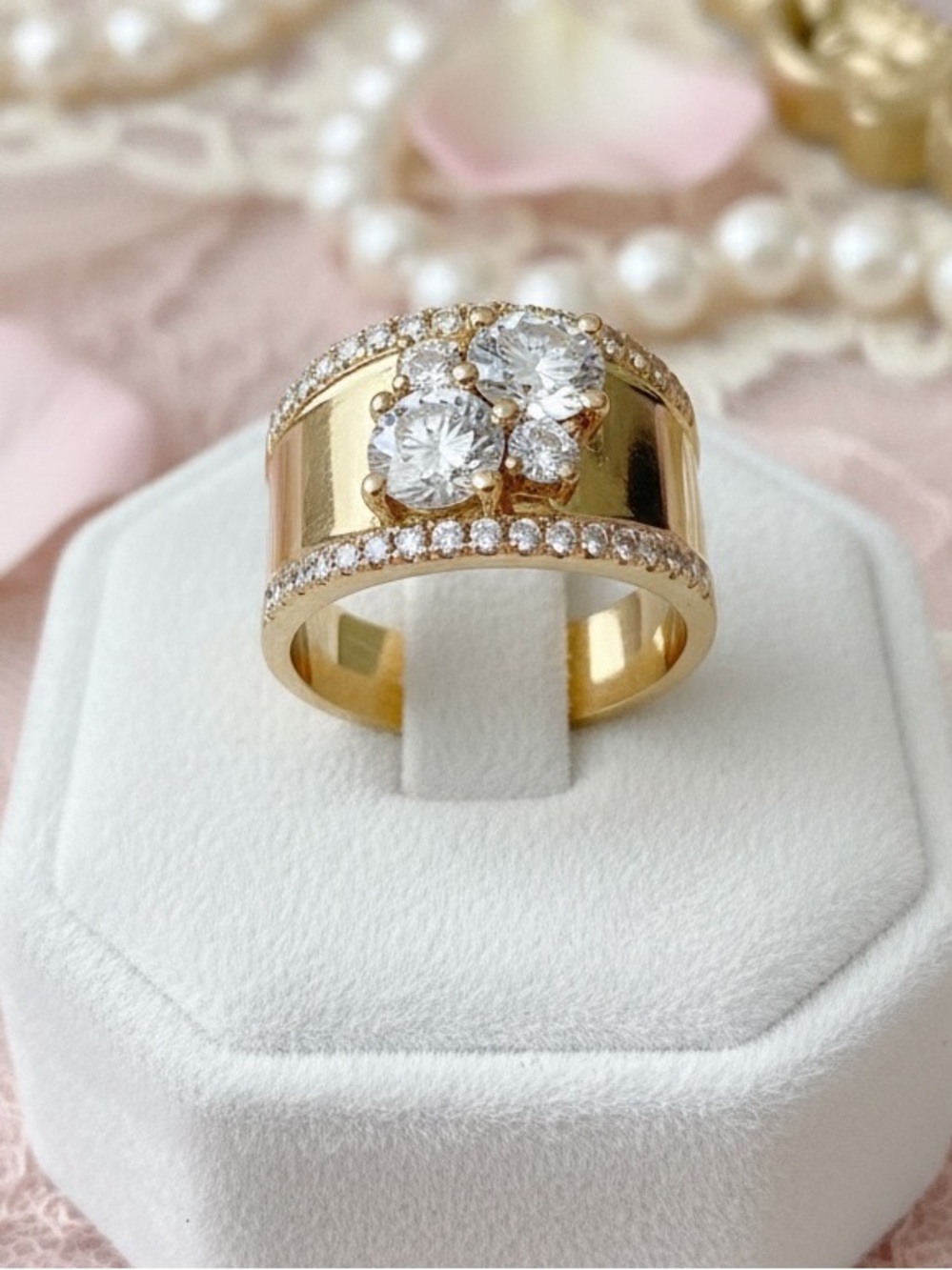 Ethereal Princesscore Romantic Cluster Ring Old Money Fairycore Glam Statement